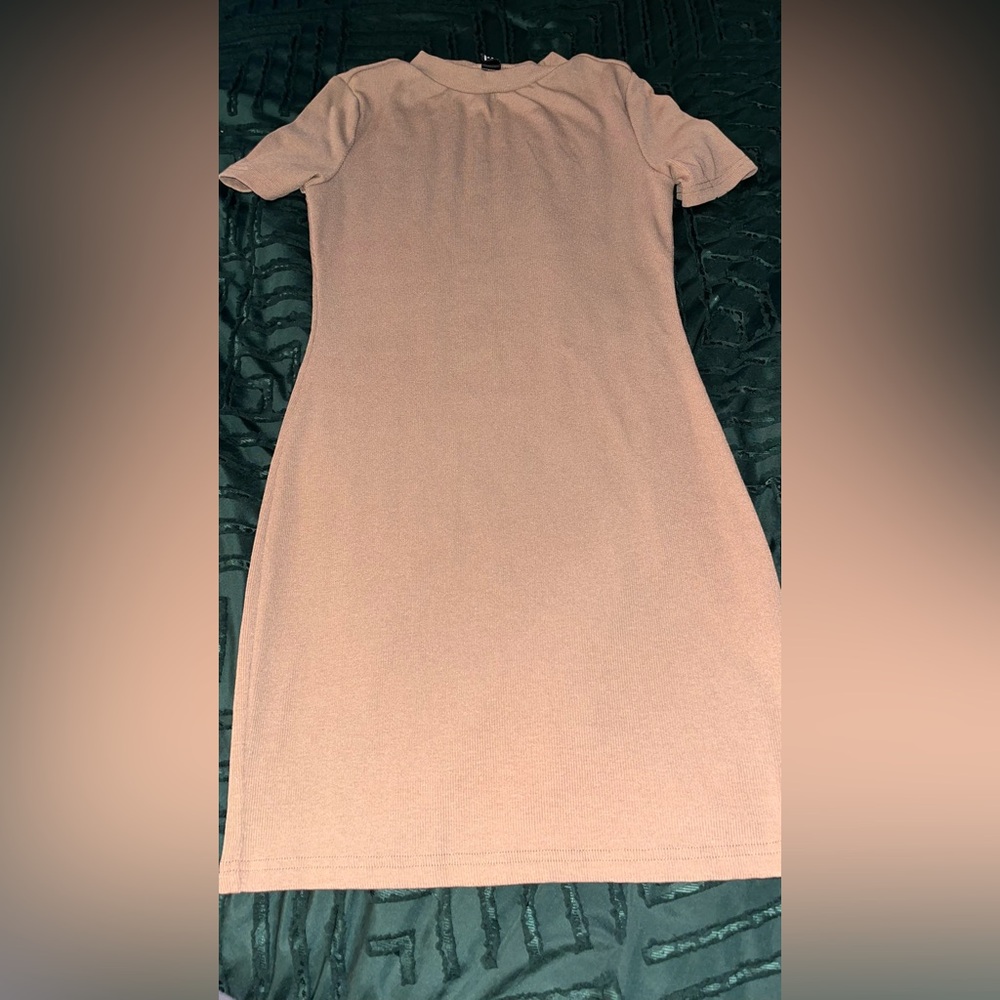 Light brown bodycon mini dress